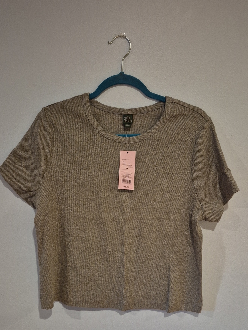 wild fable Heather Gray Crewneck Short Sleeve Top